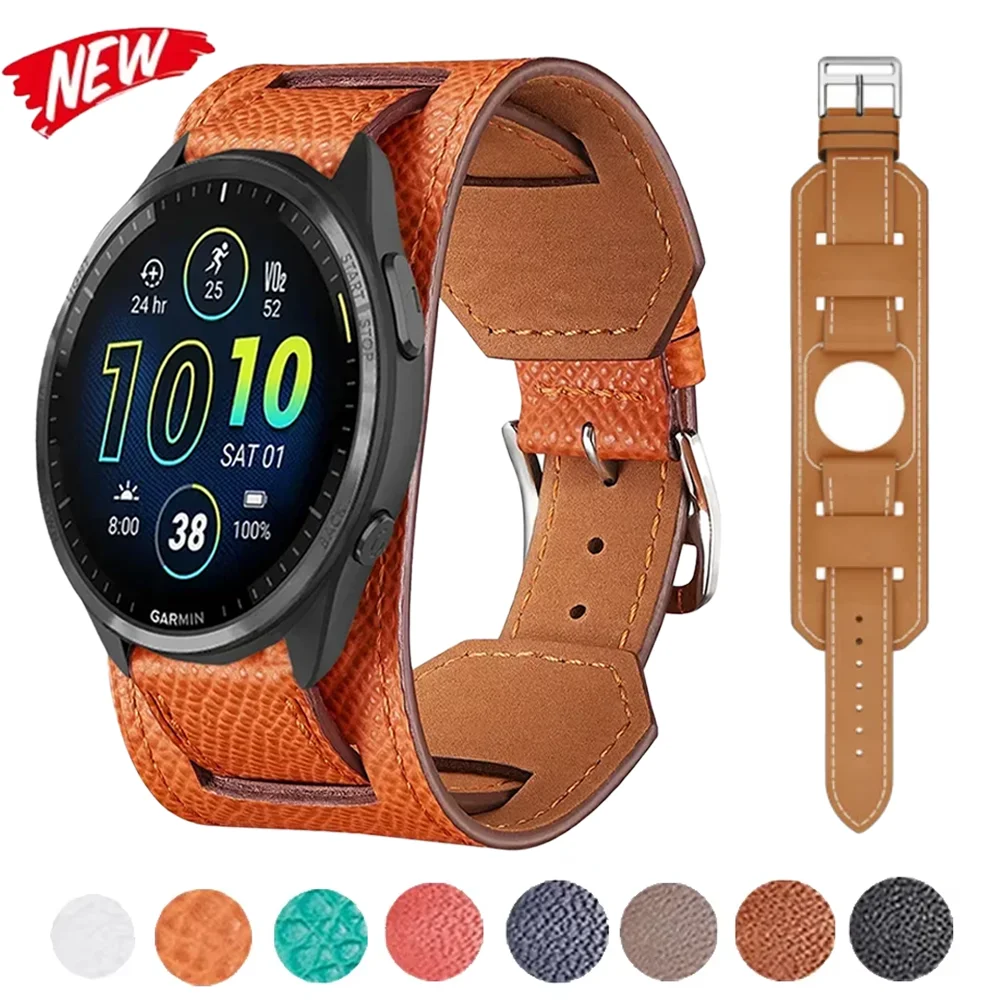 

20/22mm Leather Strap For Garmin Forerunner 265 255 965 55 165 645 Bracelet Garmin Venu 3 Vivoactive 5 /Vivomove Trend Watchband