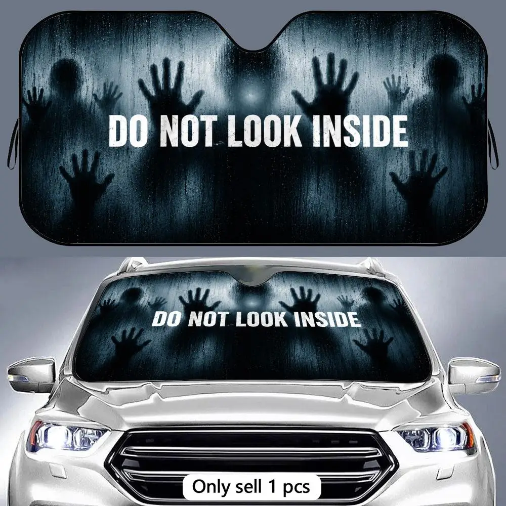 

Creepy Hands Sun Visor Aluminum Foil Windshield Sunshade with Reflective UV Block Heat Insulation Foldable Universal Fit