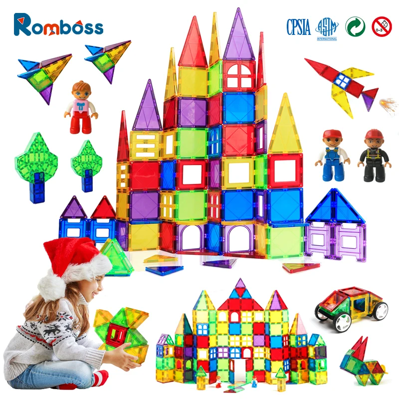 Romboss 1Set Big Size Agnetic Designer Magnet Building Blocks Accessories Montessori Educational Constructor Toys Children Gifts