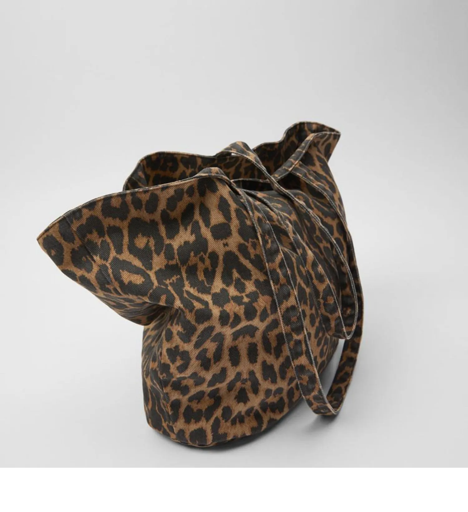 Luxo Leopard Tote Handbag, SAC A PRINCIPAL TOTES, Outono e Inverno, 2022