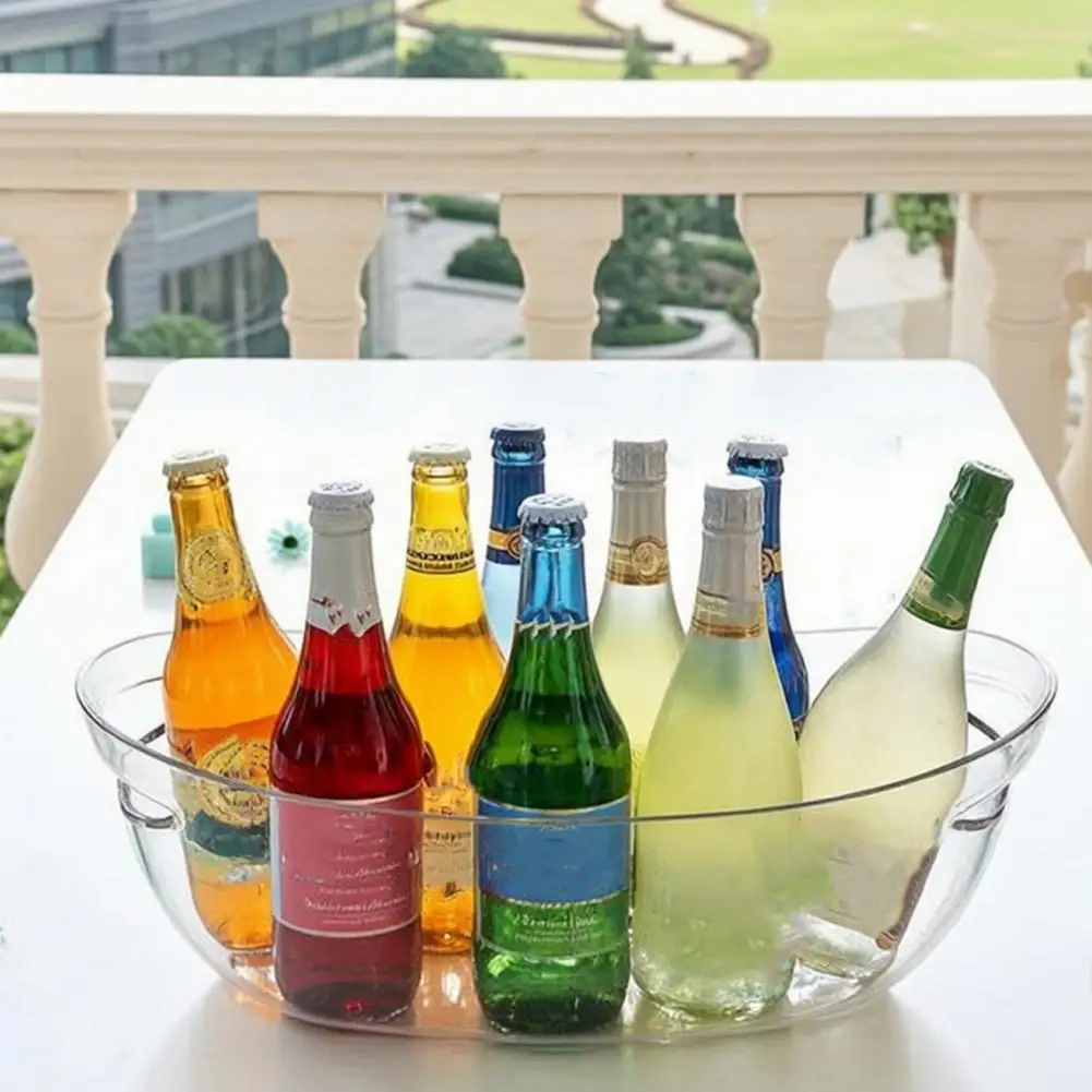 Durable Ice Bucket Boat Shape Champagne Ice Bucket 5.5l Capacity Wine Cooler with Handle Transparent Beverage Tub for Parties