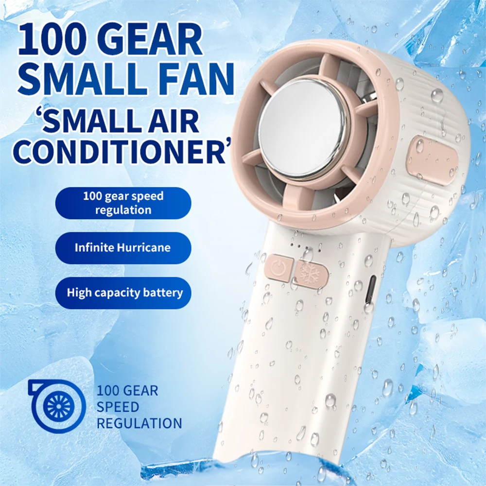 

New 100-Speed High-Speed Digital Display Ice Cooling USB Portable Handheld Small Fan