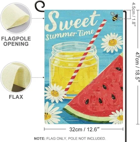 Garden Flag ��Sweet Summer Time Watermelon Lemonade�� Double Sided In, 12x18 XXQ