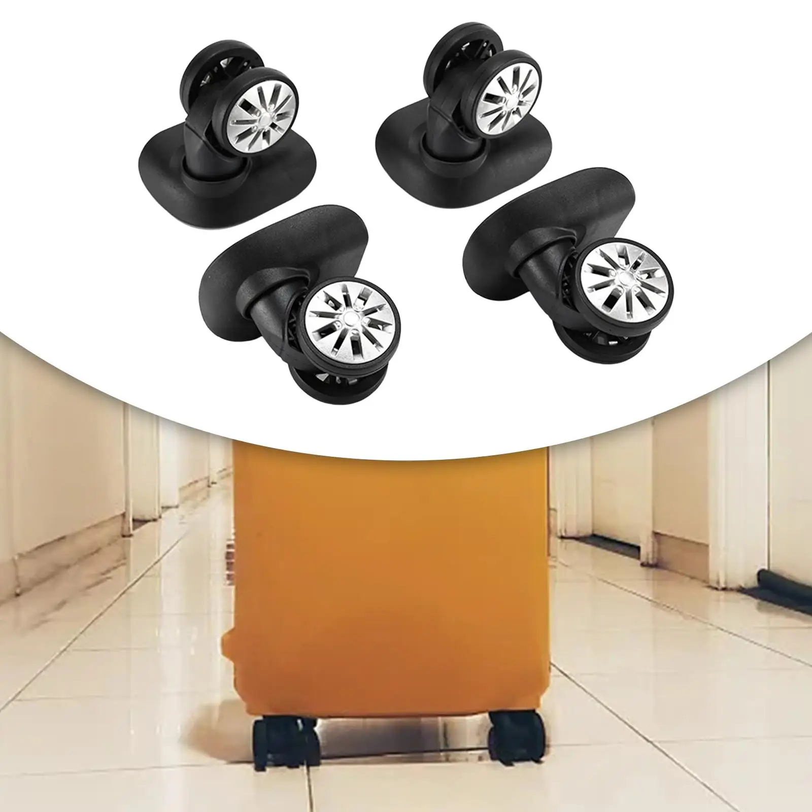 4 Pieces Luggage Wheels Quiet Strong Bearing Capacity Flexible Swivel Spare Parts Caster Wheels for Travel Bag Trolley Case