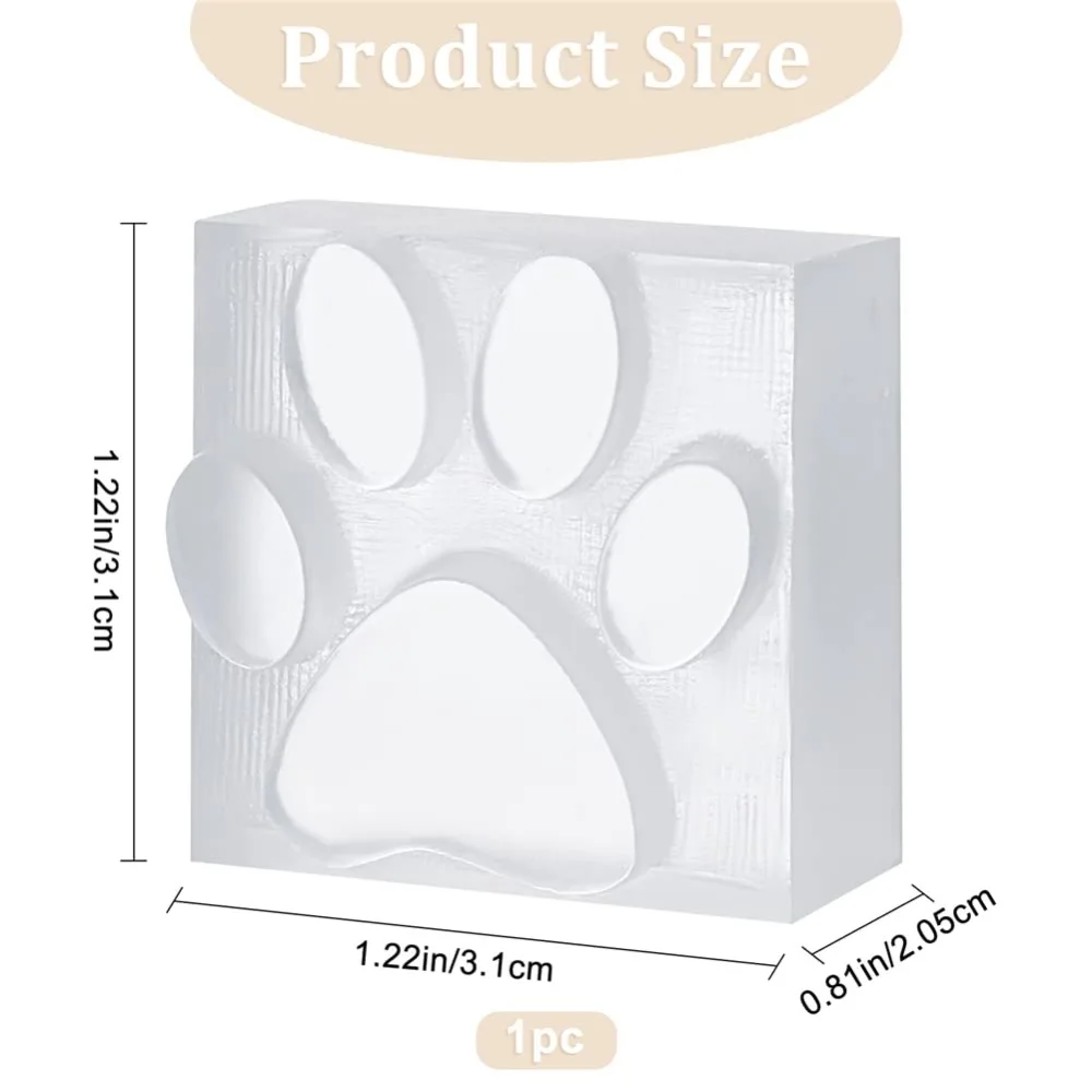 Handmade Soap Stamp Paw Print Acrylic Soap Stamp Letter Soap Chapter Embossing Stamp Mini Seal for Soap Clay Biscuits Gummies