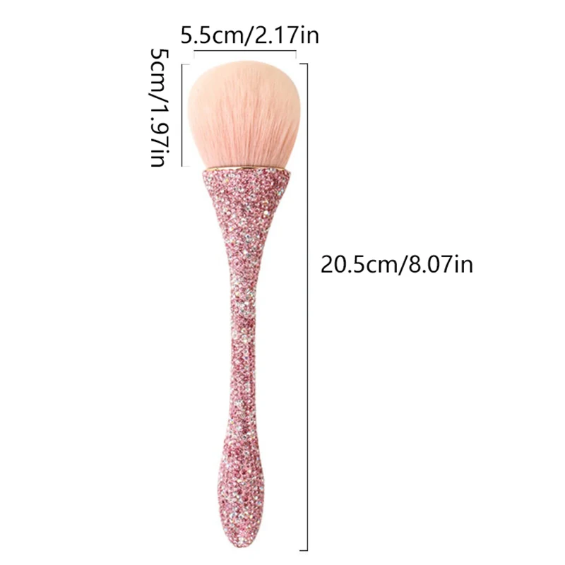 Escova de maquiagem Diamond Handle Escova de pó solta Blush Brush Ferramenta profissional da fundação Cabelo macio