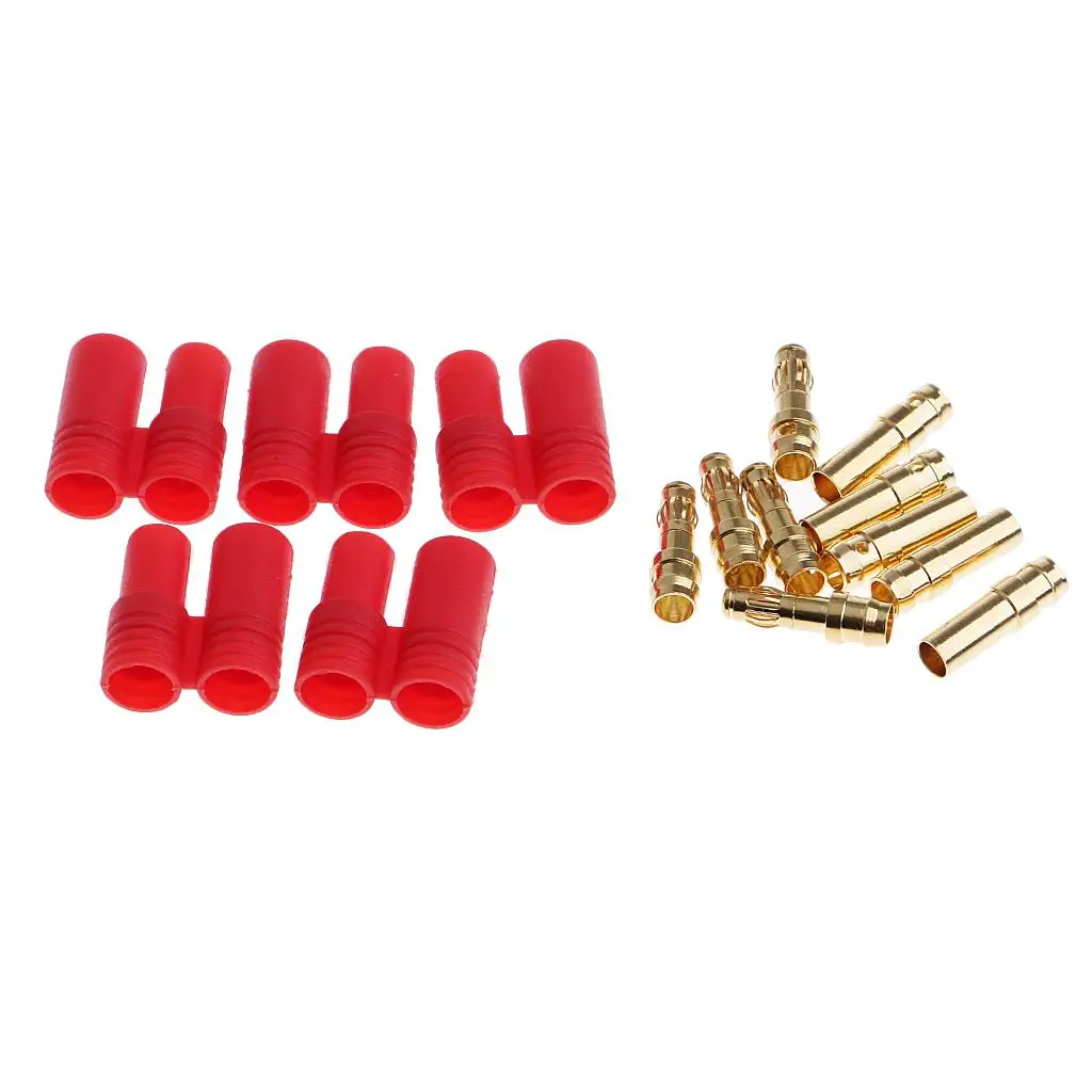 5pairs 3.5mm Gold Connector Banana Plug w/ Housings for RC Battery