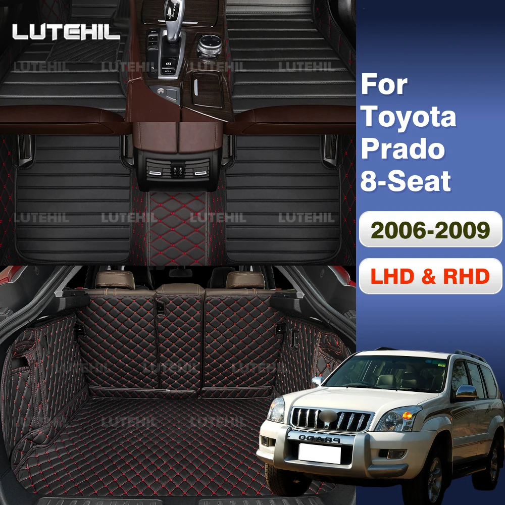 

Car Floor Mats For Toyota Prado 8-Seat 2006-2009 08 07 Trunk mat Cargo Liner Protection Carpet Custom Floor Liners Accessories