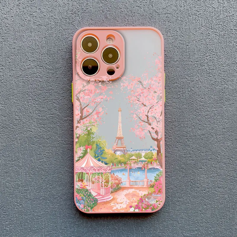 Feine Cartoon-Lila-Straßenlandschaft Handyhülle für iPhone 17 16 Pro Max Plus 15 14 13 12 11 Pro Max Mini XR XS X 7 8 Plus Rückseite – Detail 5
