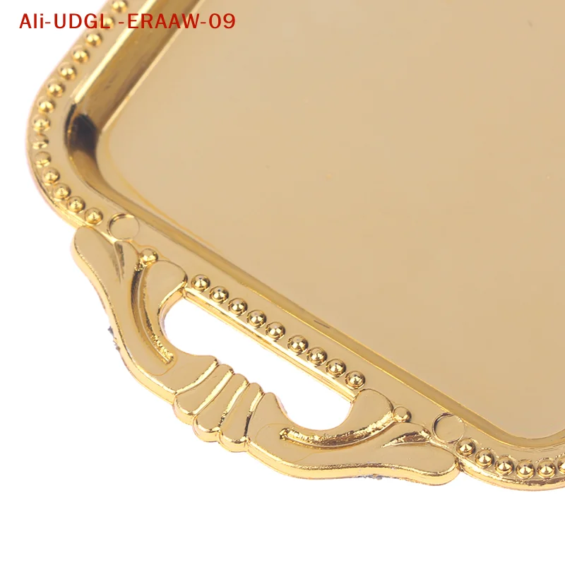 2 szt. Miniaturowe akcesoria do domku dla lalek, symulacja mini plastikowej tacy na herbatę, taca na owoce i jedzenie, model talerza obiadowego do dekoracji domku dla lalek