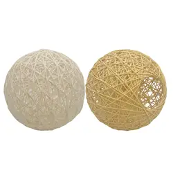 Woven Pendant Light Shade Lamp Cage Rattan Ball Lampshade for Farmer House