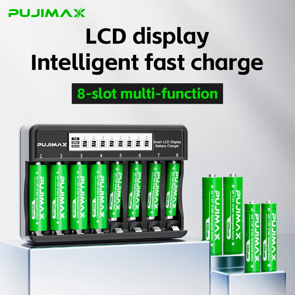    PUJIMAX 1.5V Li-ion batterie Rechargeable 4255mWh/1100mWh 1.5V Lithium Batteries rechargeables batterie pour jouet télécommandé