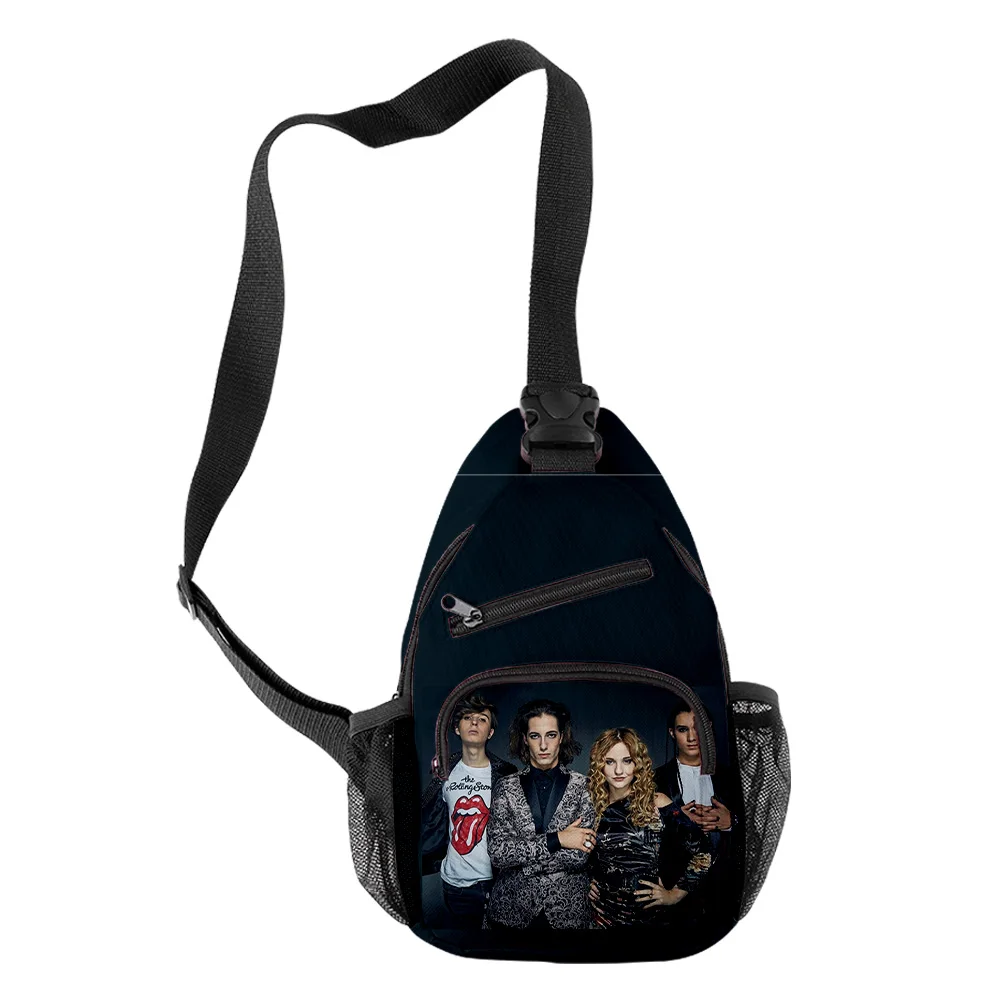 

Fashion Youthful Novelty Maneskin Boys/Girls 3D Print Chest Bags Oxford Waterproof Sports Crossbody Travel Bag Shoulder Bags