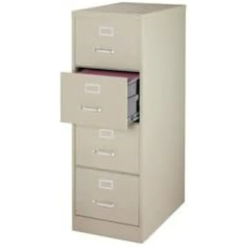 Living room cabinet, commercial grade 4-drawer vertical filing cabinet, 4 drawers, 18 x26-1/2  x52 inches, light gray