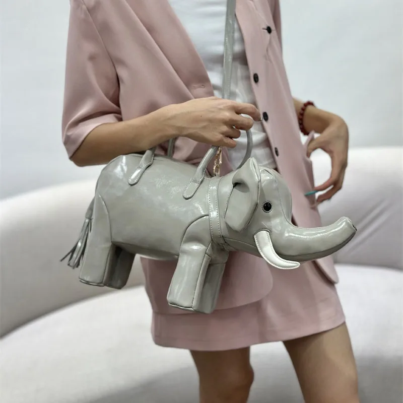 XMESSUN Women New Creative Elephant Shape Tote Bag High‑Quality Zipper Luxury Retro Versatile Casual Shoulder Messenger Bag Ins