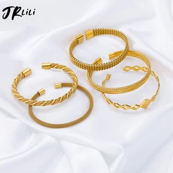 Stainless Steel Bangle Bracelets for Women Men Gold Color Luxury Bracelet Femme 2024 New Trend Jewelry pulseras mujer bijoux