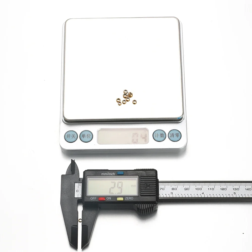 100pcs/lot Positioning Spacer Beads Stainless Steel Dia1.5/2/2.5/3/3.5/4mm Crimp End Beads Bulk for DIY Handmade Jewelry Making