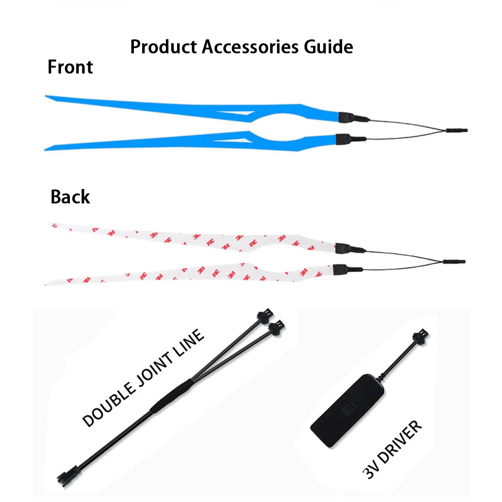 جديد دراجة نارية خوذة الباردة ضوء طقم عصري وامض شريط مضيئة ملصق LED ليلة ركوب أضواء دراجة نارية خوذة الديكور #5