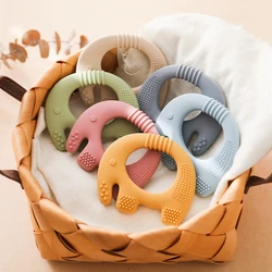 BPA Free Silicone Elephant Teether para bebê, Food Grade, Brinquedos de dentição de enfermagem animal bonito para crianças