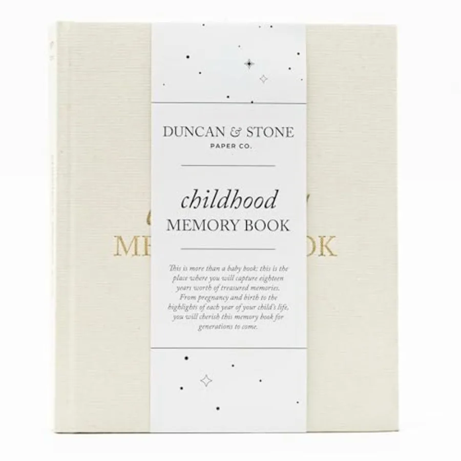 

Childhood Memory Book - Elegant Memory Book For Till Age 18 W/Guided Prompts Space for Photos and More - Childhood Memory Journ
