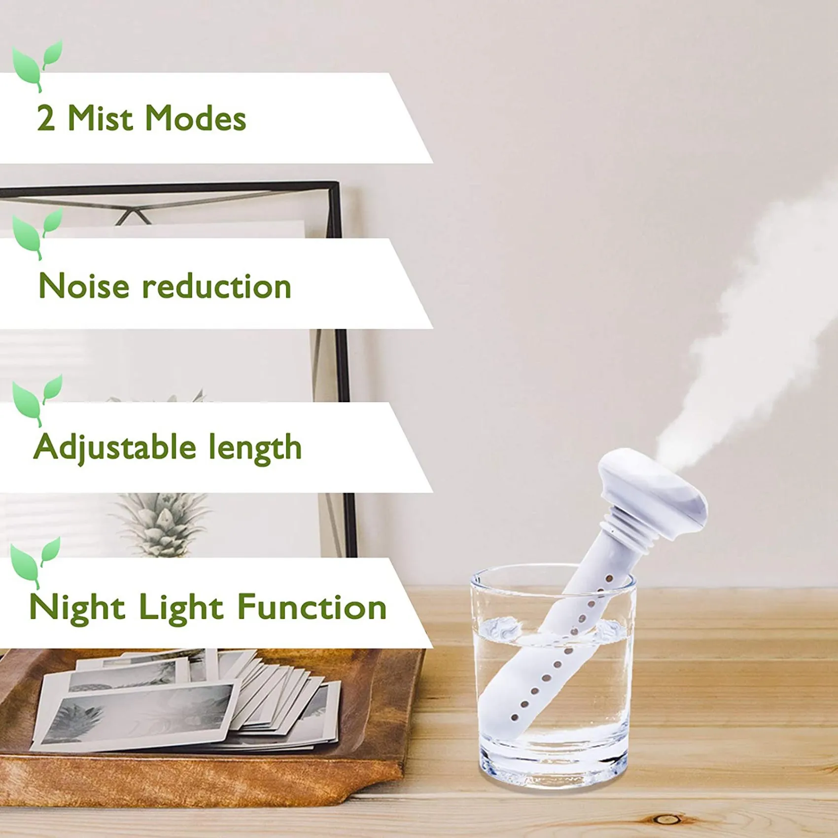 Mini Portable Humidifier Cool Mist Humidifier USB Air Humidifier Without Water Bottle for Travel Office Hotel Car Home