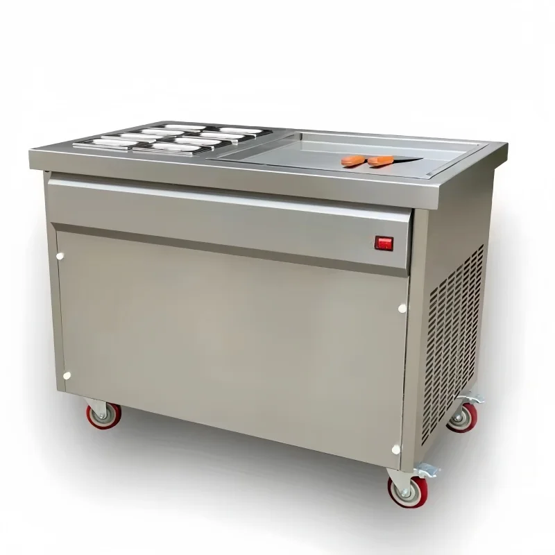 حار بيع معدات لفة الآيس كريم آلة الزبادي المقلي آلة الآيس كريم لفة