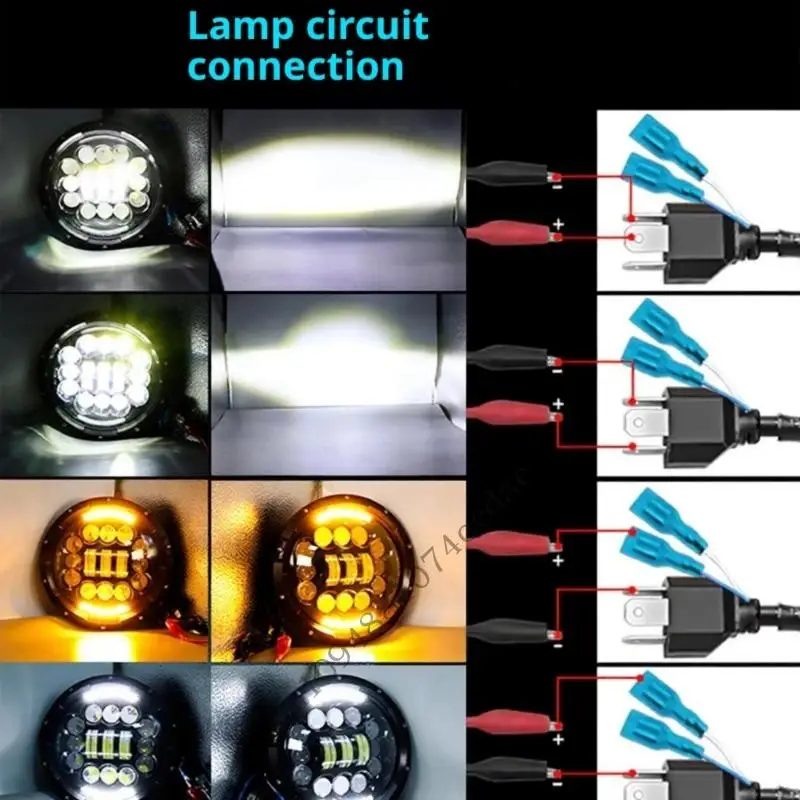0XXC مزدوج الغرض 7 "مصباح LED مستدير للنادي بعيدًا عن الطريق يستخدم مع وظيفة الجري أثناء النهار إضاءة السيارات القوية