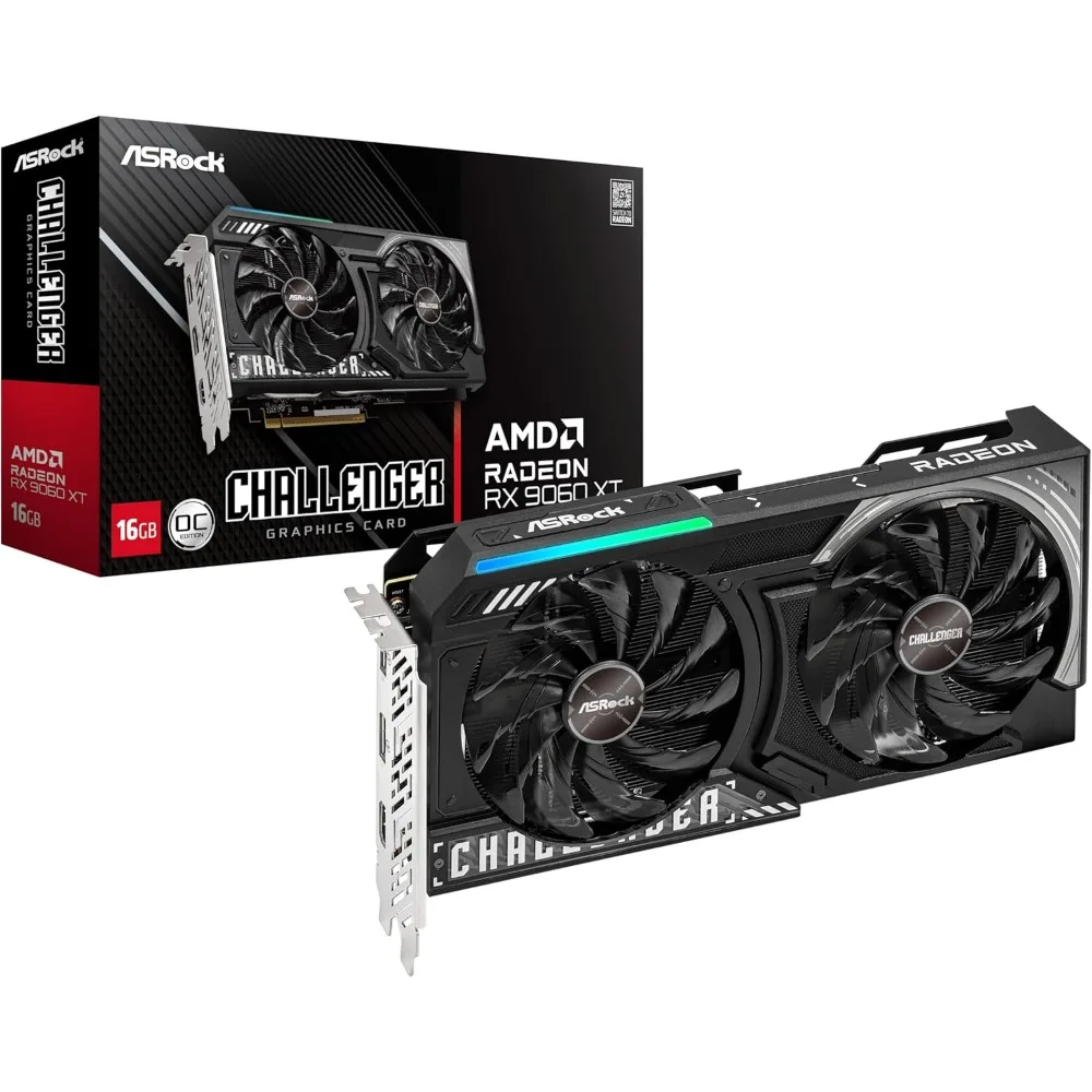 

US Shipping Graphics Card AMD RDNA 4 16GB GDDR6 PCIe 5.0 Dual Fan 0dB Silent Cooling DisplayPort 2.1a