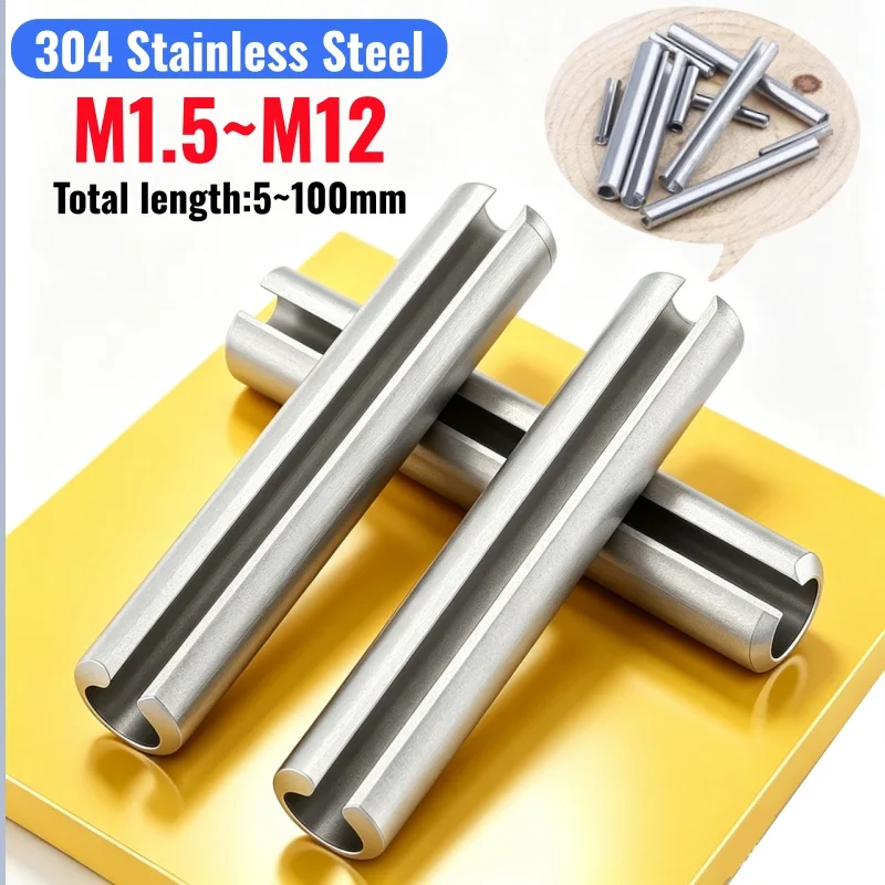 304 A2 Stainless Steel Elastic Cotter Cylindrical Positioning Tension Dowel Roll Spring Pin GB879 M1.5 M2 M2.5 M3 M3.5 M4-M12