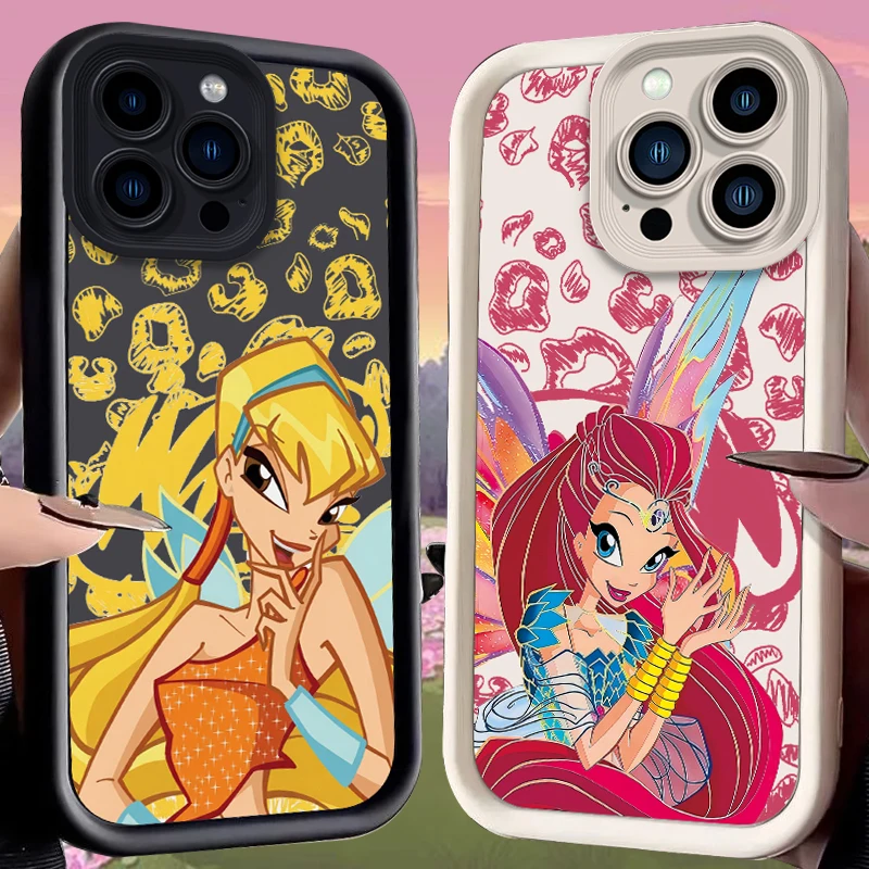Y2K 2000er Nostalgische Winx Club Stella Hülle für iPhone 17 Air 16 E 15 14 Plus 13 12 Mini 11 Pro Max Staubdichte Silikonhülle