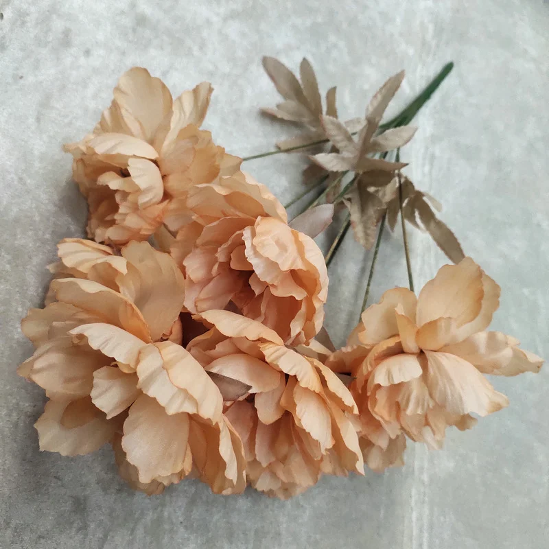 9-kopf Künstliche Pfingstrose Blume Europäischen Dekor Blume Für Hochzeit Szene Dekor Schlafzimmer Wohnzimmer Desktop Ornamente – Detail 7