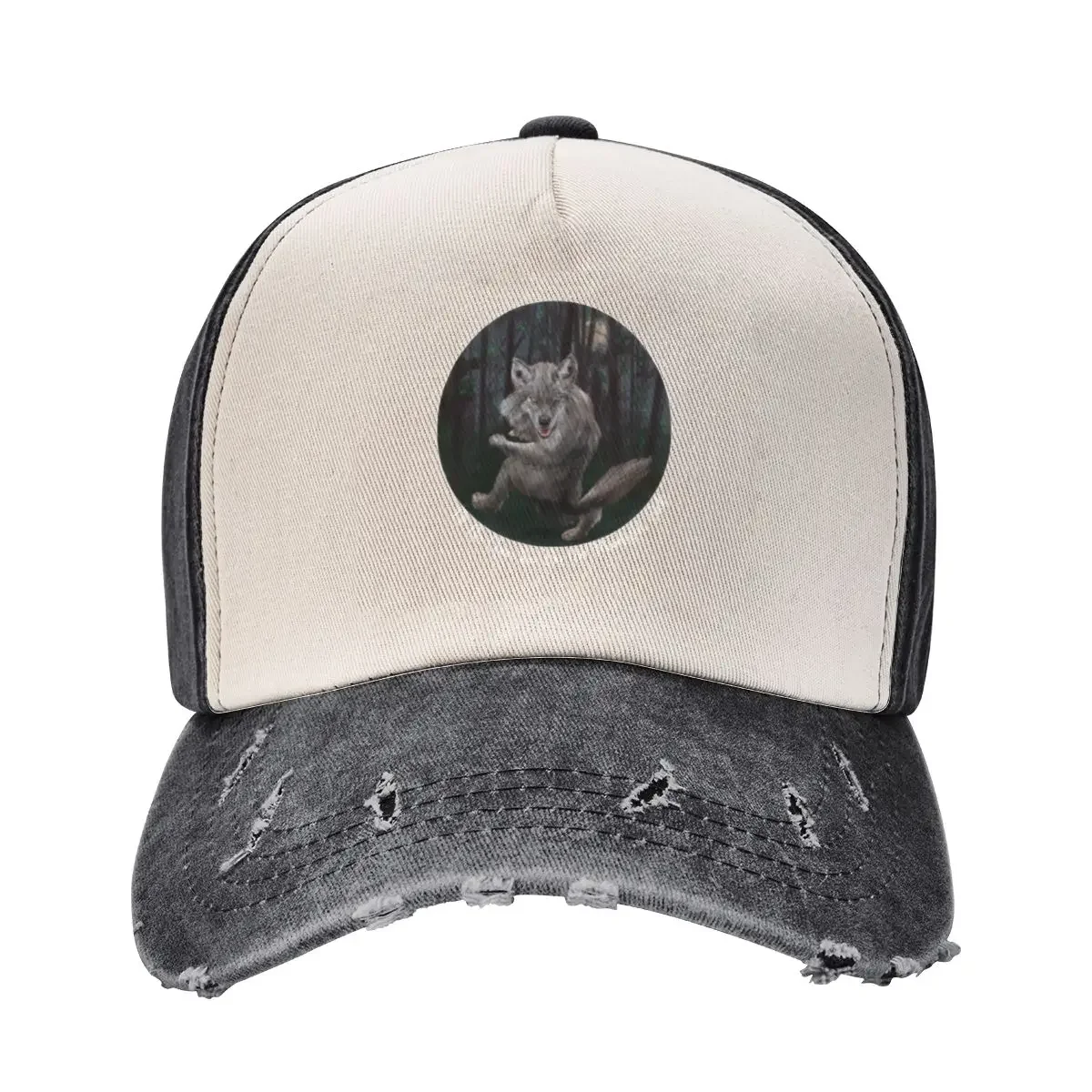 Hungry... Like the Wolf (White text) Baseball Cap Anime derby hat Big Size Hat Ball Cap Hats For Men Women's