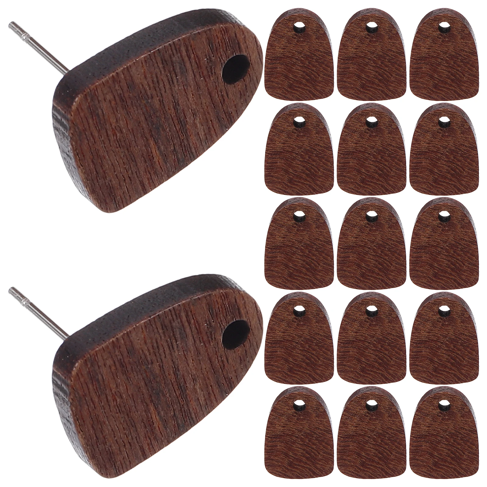 

30pcs Wooden Stud Earrings Retro Blanks for Jewelry Making Posts Lightweight Trendy Fashion Accessories