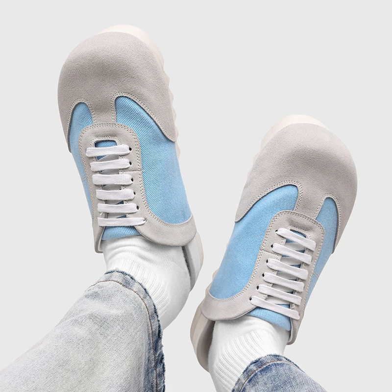 Small Niche Design Color Blocked Men Fashionable Half Slippers Non Slip Height Increasing Breathable Personalized Commuting