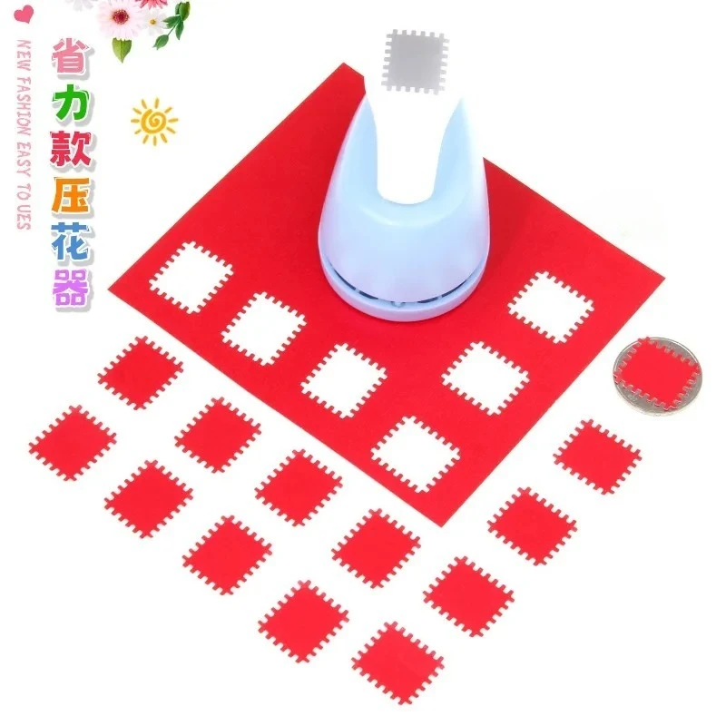 New Stamp Border DIY Punch Stamp Shape Craft Punch Embossing Machine Round Hole Punch Toothed Puncher Embosser Color Random