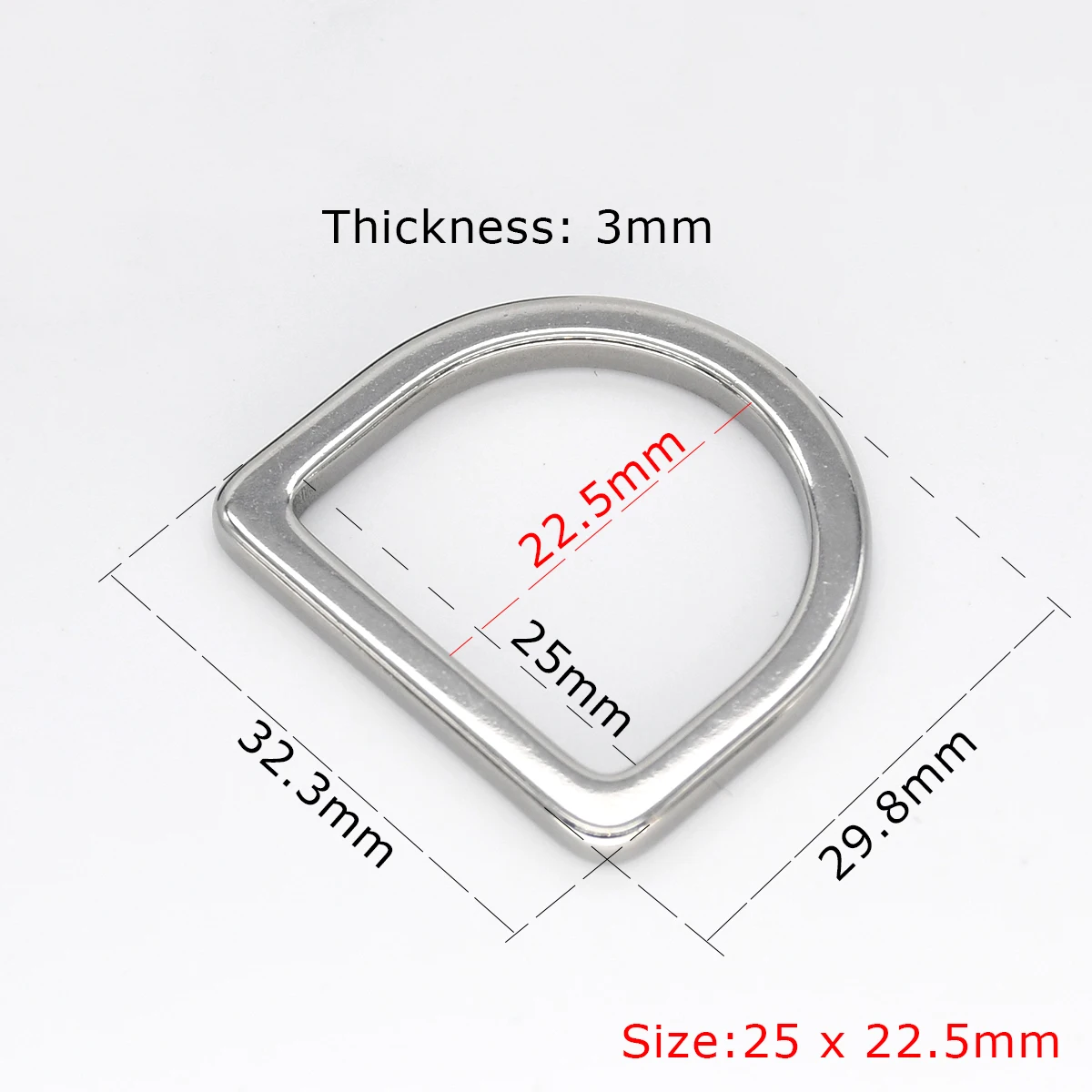 1pc Edelstahl d Rings chnalle ovaler Ring Einsteller Verschluss Schnalle Leder Bastel tasche Teile Geldbörse Rucksack Haustier Kragen Zubehör – Detail 8