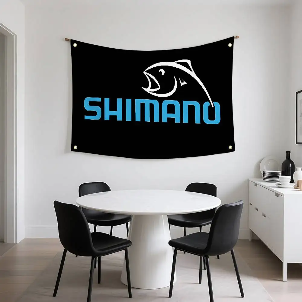 Fishing Lifestyle Wall Tapestry Polyester Outdoor Art Decor Home Cabin Gift  non-toxic material without flagpole Quick Setup