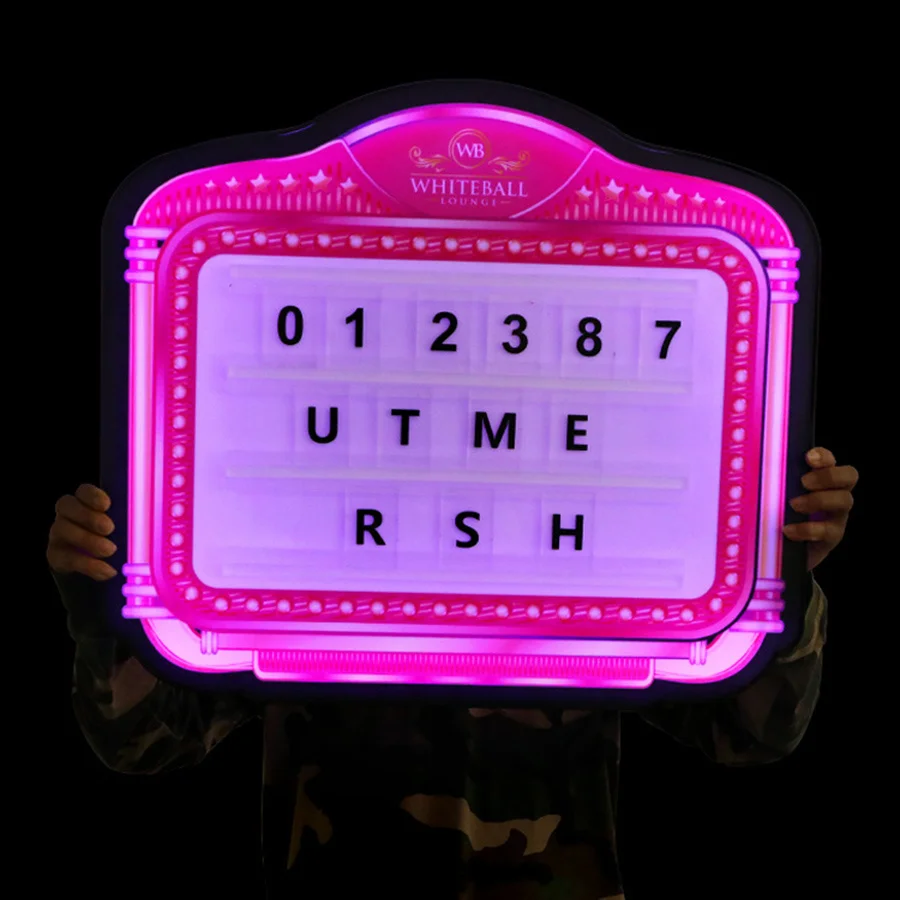 Customized Logo Happy Birthday LED Marquee Message Board Sign VIP Service Light Box for Night Club Nightlife Lounge Bar Decor