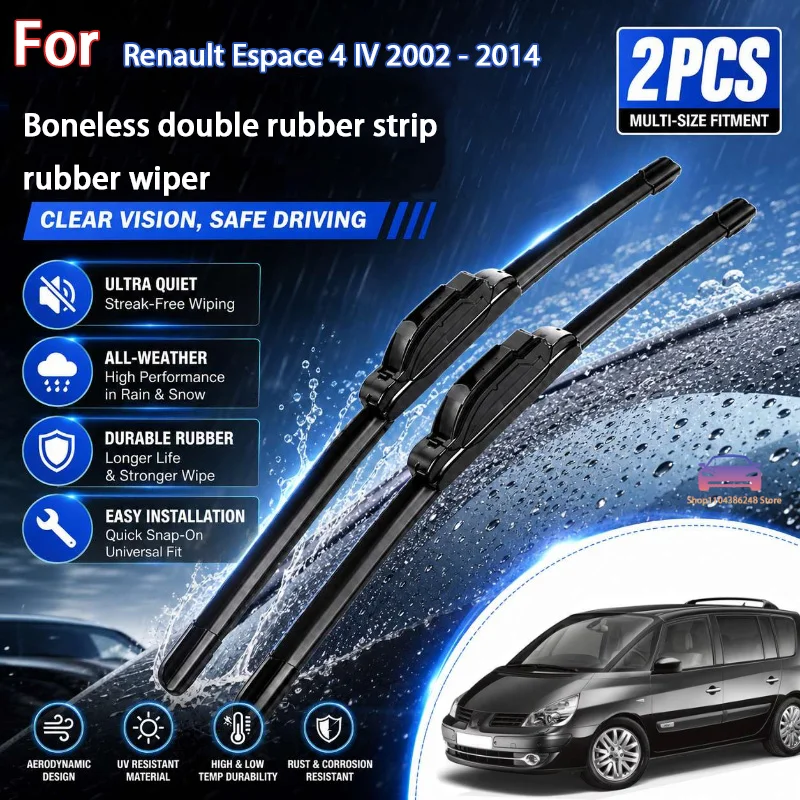 

Front Wiper Blades For Renault Espace 4 IV 2002 - 2014 Windshield Windscreen Window Rain Brushes 30"+26" Modification Parts