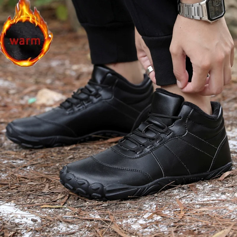 الشتاء للجنسين الثلوج أحذية الرجال الشتاء خمسة أصابع الثلوج الأحذية مقاوم للماء الثلوج القطن الأحذية حافي القدمين المضادة للانزلاق الرحلات حذاء للسير مسافات طويلة #5