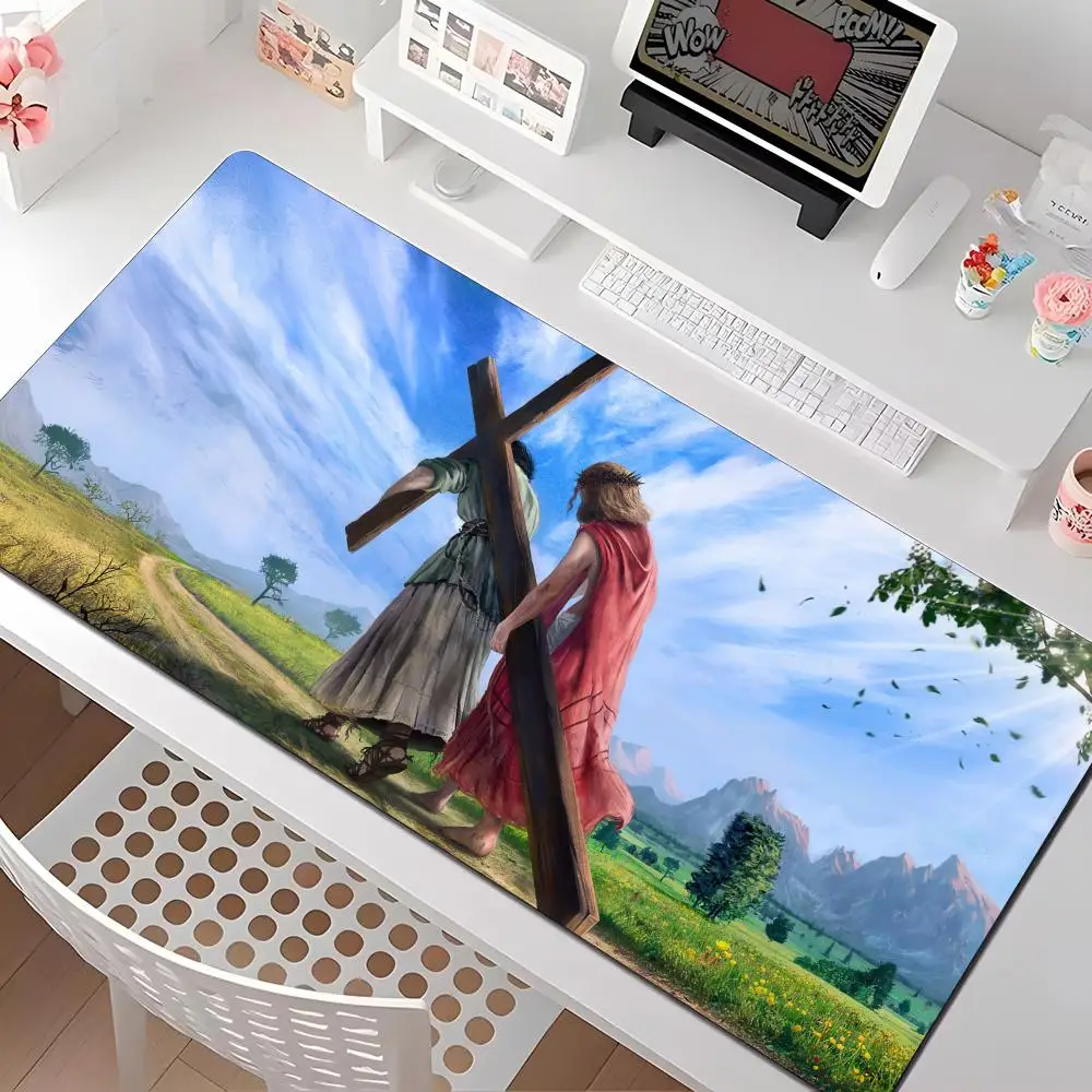 

Jesus Mouse Pad Multiple Sizes Large Square Computer Office Game Table Mats Rubber Anti-slip Mousepads