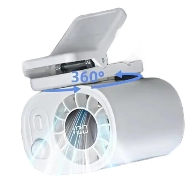 ウェアラブルベルトファン-1800mah-ポータブルクリップオンウエストパーソナルファン-100段階風量調整-ネックハンズフリー冷却-アウトドア用