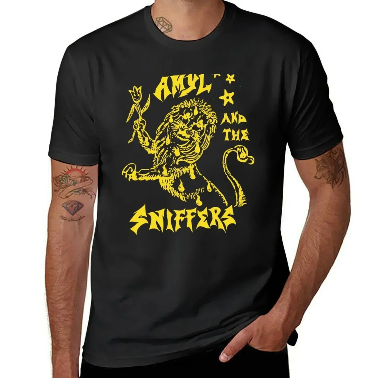 amyl and the sniffers T-Shirt funnys tees oversizeds Aesthetic clothing funny t shirts for men