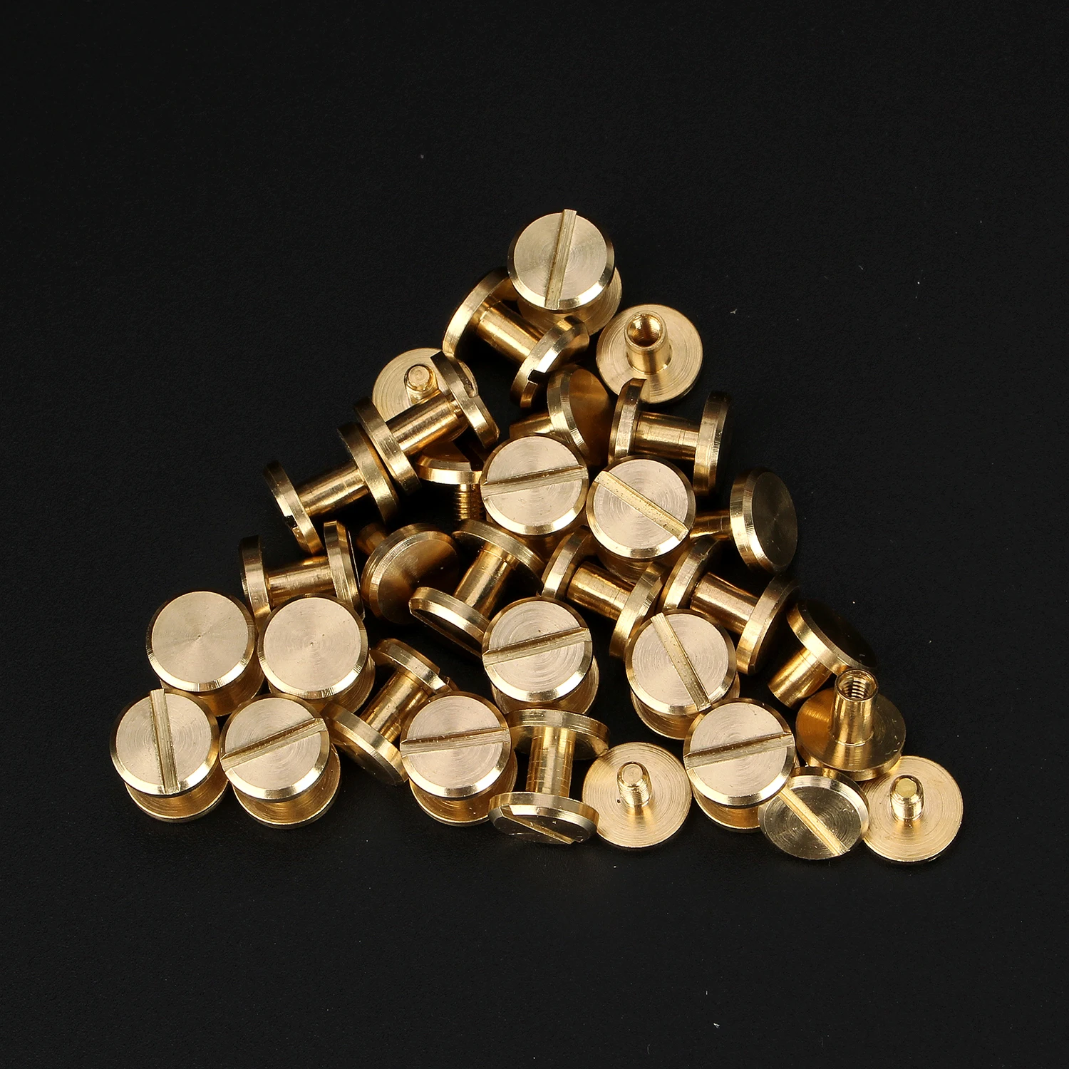 

10Pcs Solid Brass plane Button Stud Screw Nail Rivet Screw Back Leather Belt for Sewing Handmade DIY Accessories Material 10x4x6