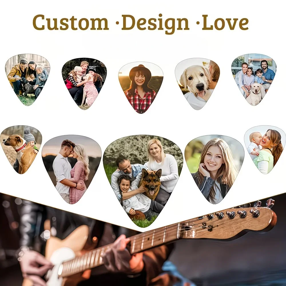 

1/5/10 шт. индивидуальные гитарные медиаторы с изображением на заказ, профессиональные медиаторы для бас-гитары и укулеле, акриловый материал, индивидуальная персонализация, гитарные медиаторы.