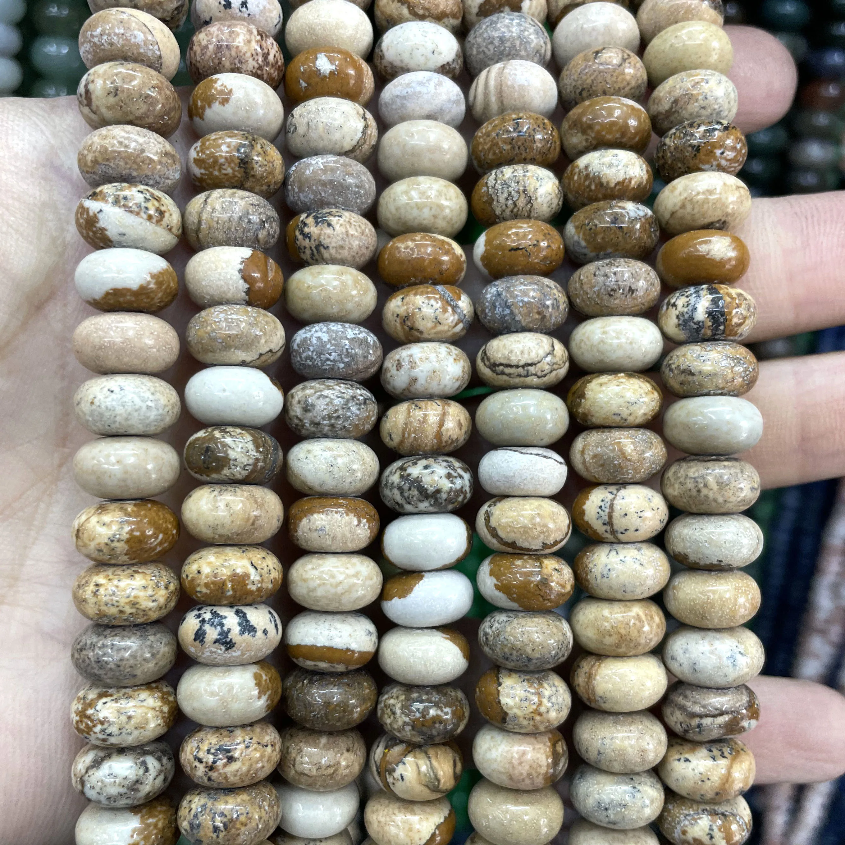 4 6 8 10 MM Naturstein Tigerauge Quarz Aventurin Flache Rondelle Raum Perlen Für Schmuck Machen Diy Halskette zubehör – Detail 10