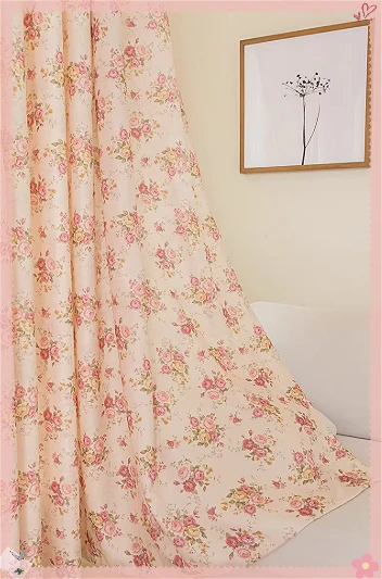 Pastoral Flower Curtains for Living Room Bedroom Balcony Calico Printed Window Girl