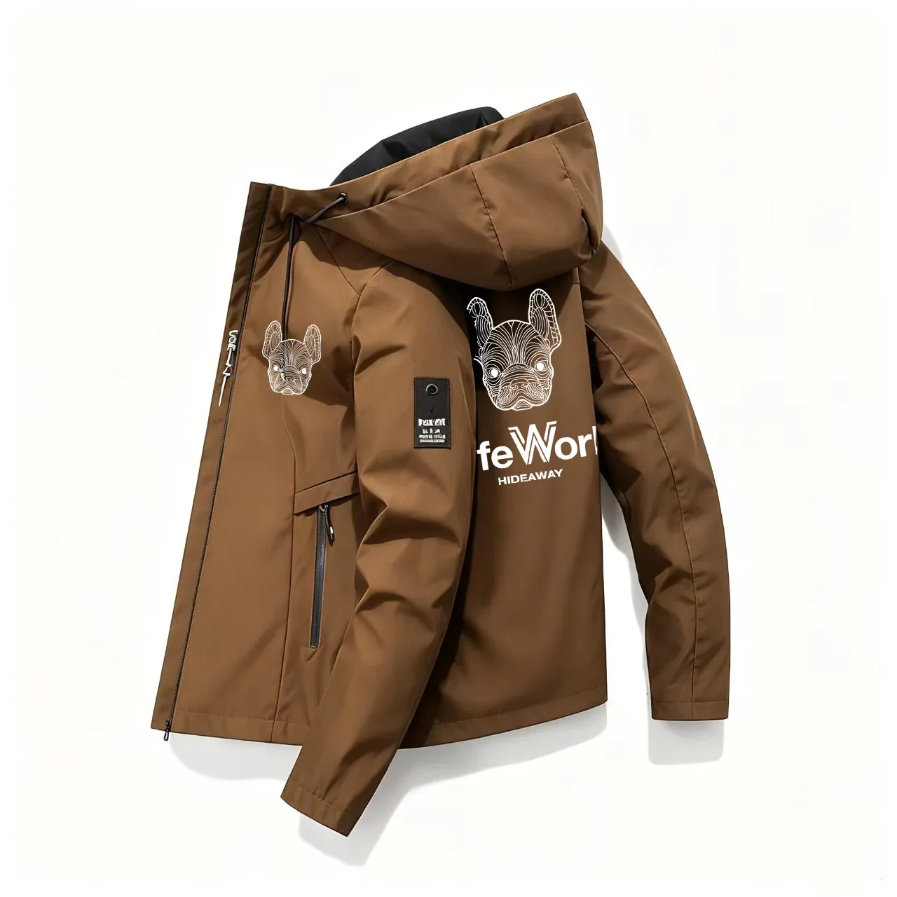 2026 Neue Herren Frühling Herbst Streetwear Kapuzenjacke Lässiger Reißverschlussmantel Lockerer Mantel Outdoor Wandern Jogging Activewear Windbreaker ﻿ – Detail 5