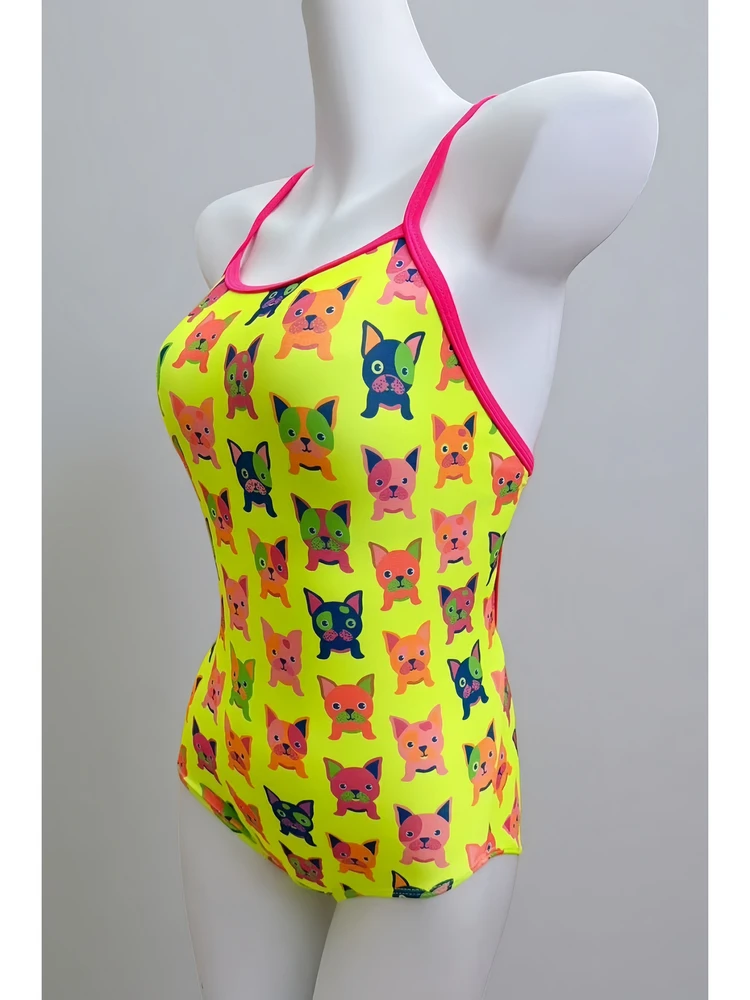 

Slimming Effect One-Piece Swimsuit Women's Training Swimming Suit Qui Dry High Elastici Polyester Cross Ba Design