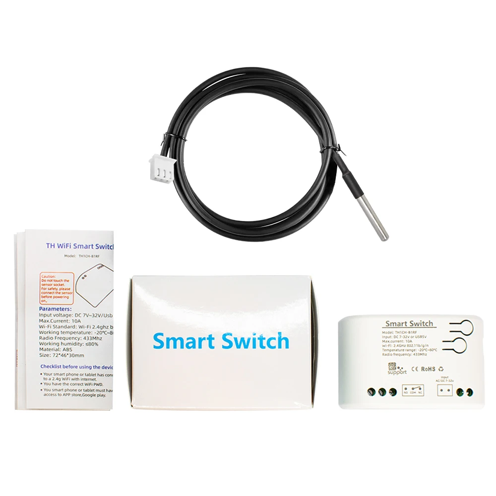 Imagem -06 - Interruptor de Temperatura Ewelink App Rf433 Termostato de Monitoramento Inteligente Compatível com Alexa Google Home Wifi